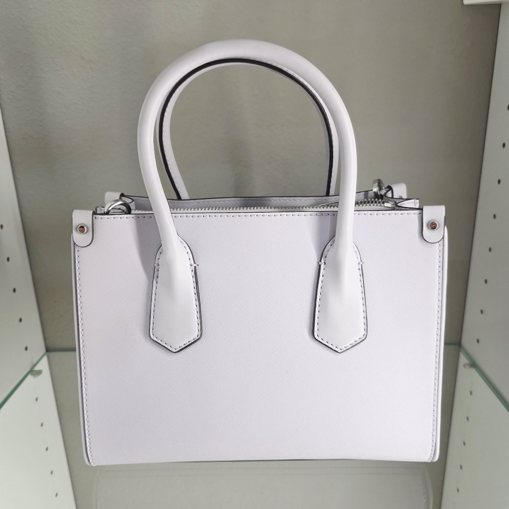 MICHAEL KORS MAPLE STUD OPTIC LAVANDER LEATHER MEDIUM SATCHEL BAG - Picture 5 of 10